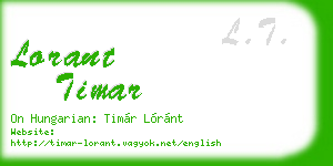 lorant timar business card